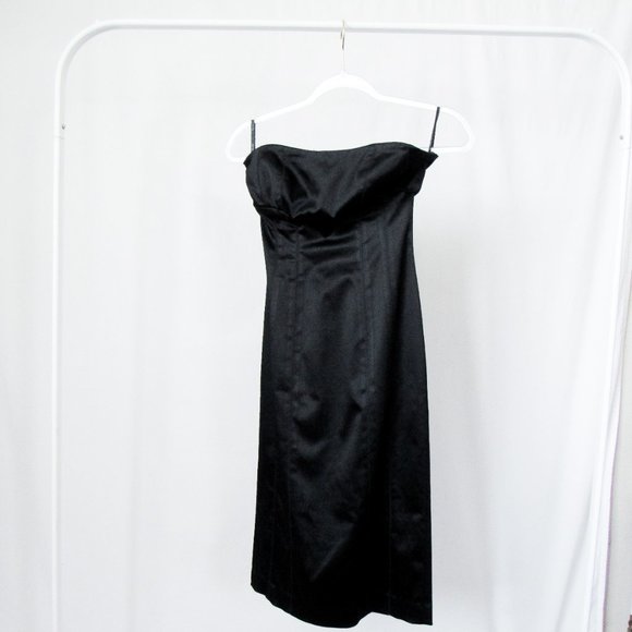 BEBE Vintage 90s Strapless Dress Little Black Dress Cocktail Party Size-S - Picture 14 of 14